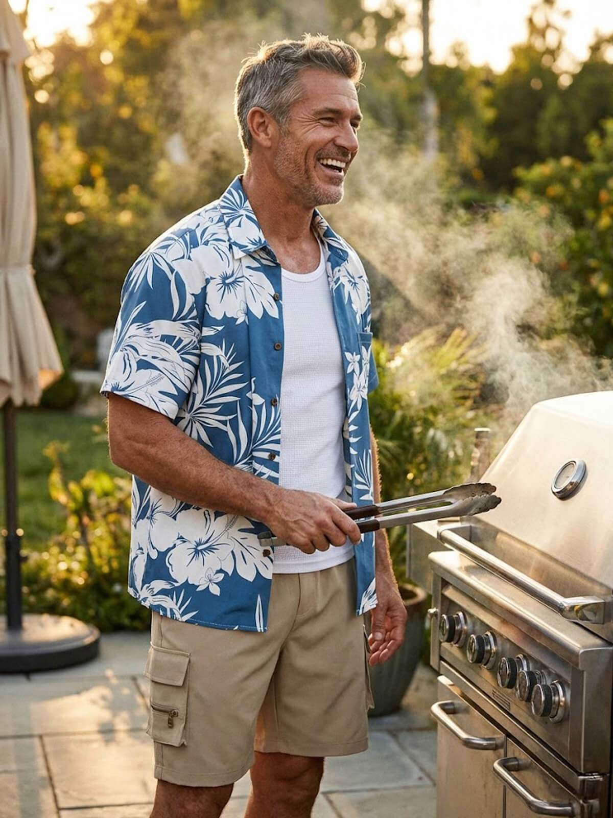 Men's Waffle Knit Crew Neck Tank Top Eleven Oasis