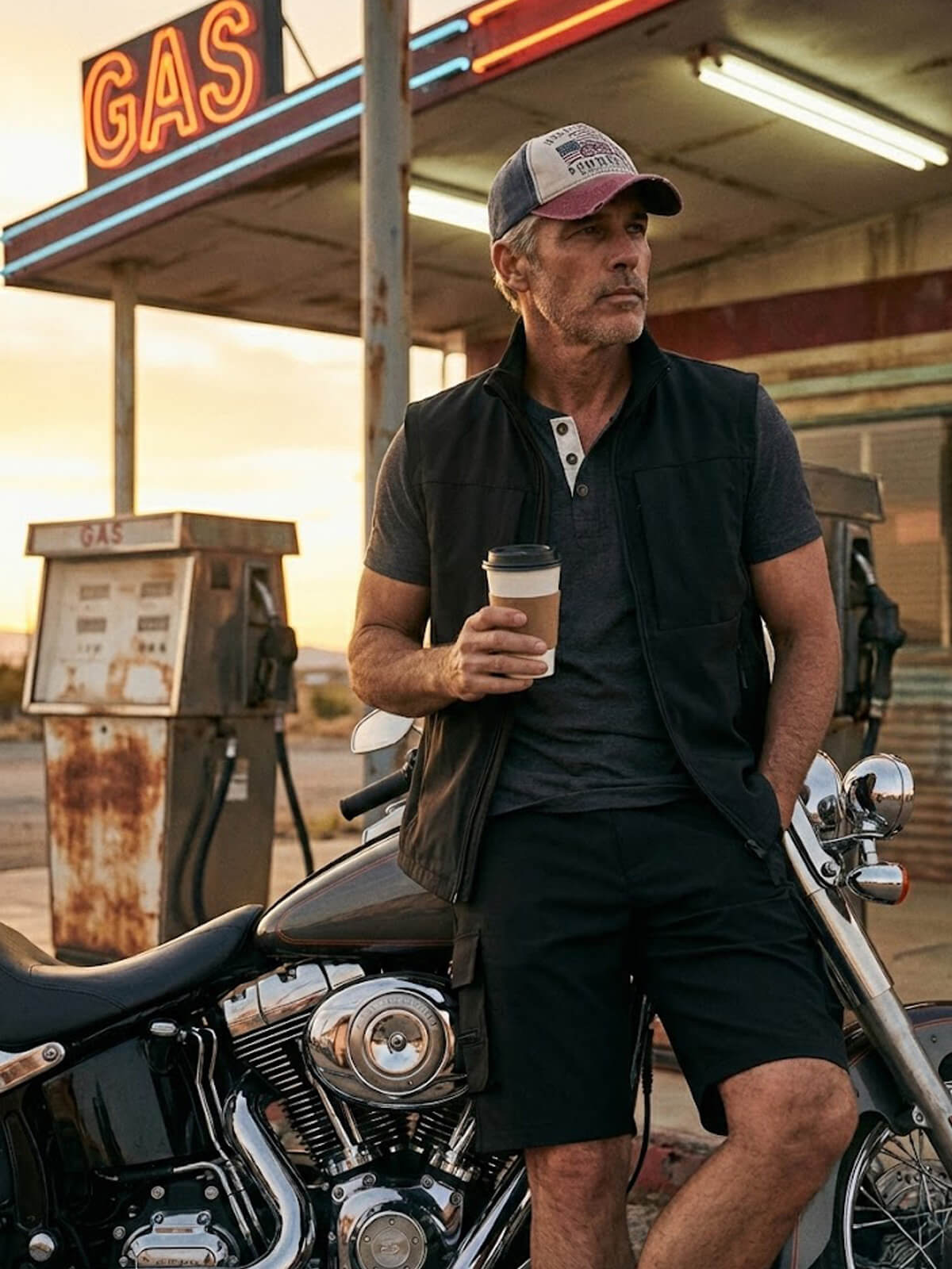 Vintage American Pride Motorcycle Baseball Cap Eleven Oasis