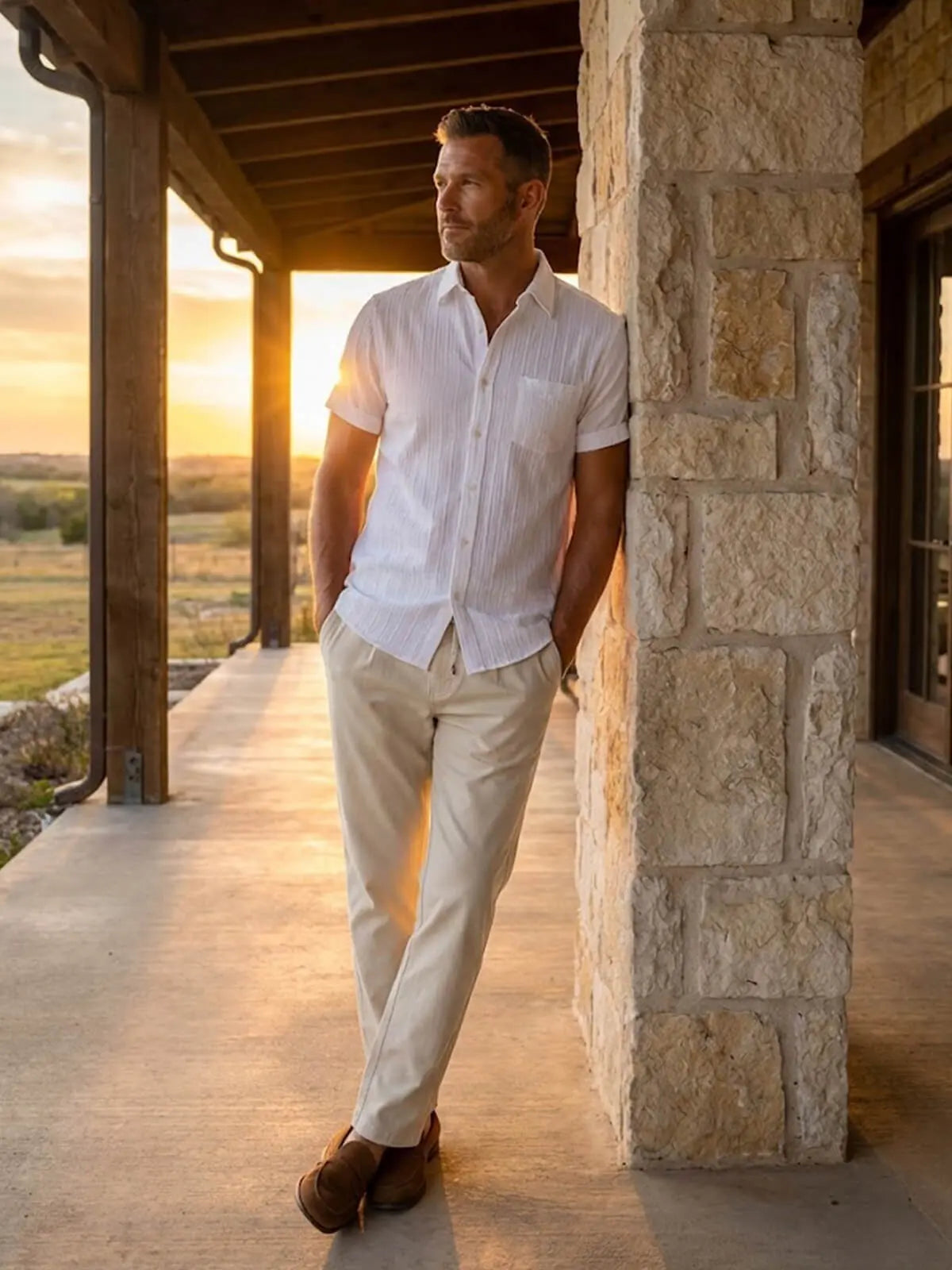 Men's Casual Elastic Waist Full Length Pants Eleven Oasis