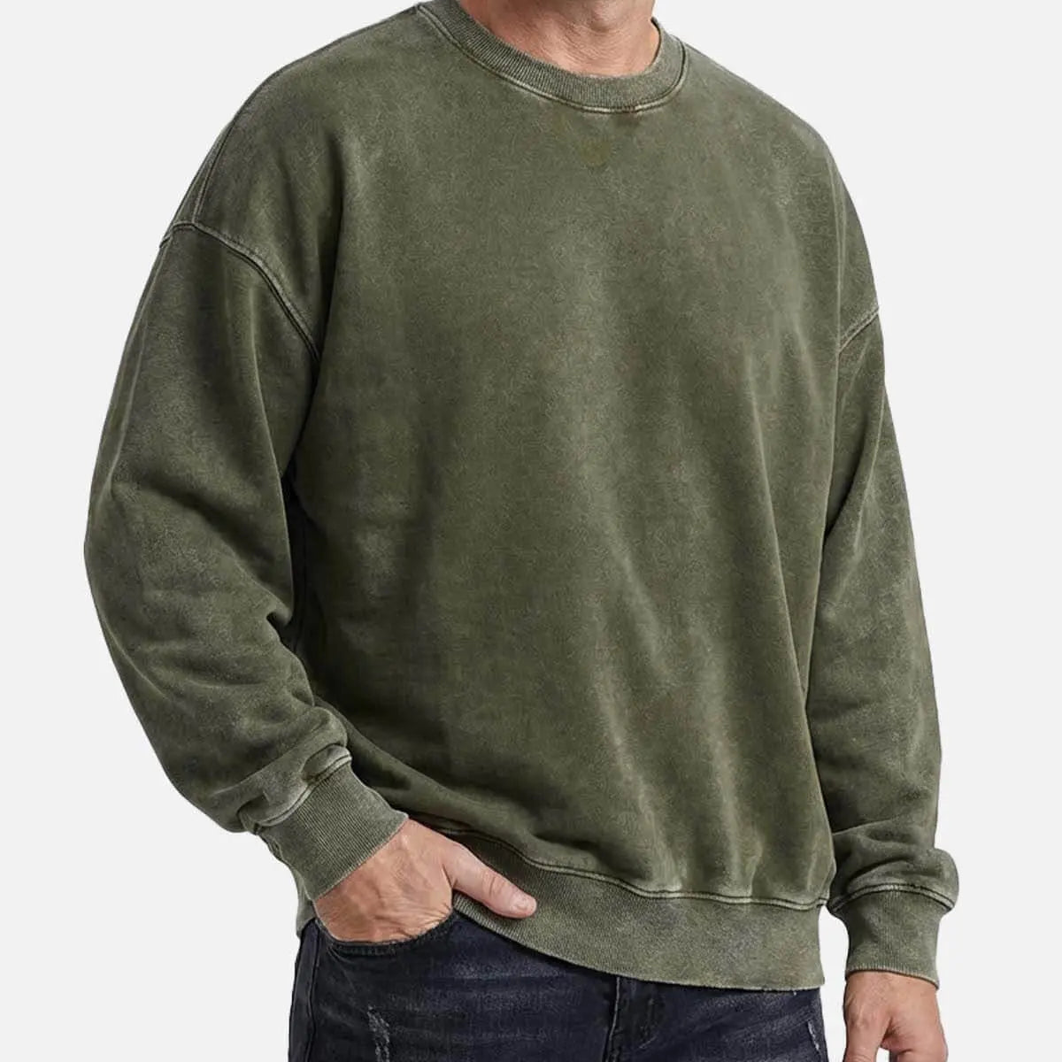 Men's Vintage Washed Cotton Sweatshirt Eleven Oasis