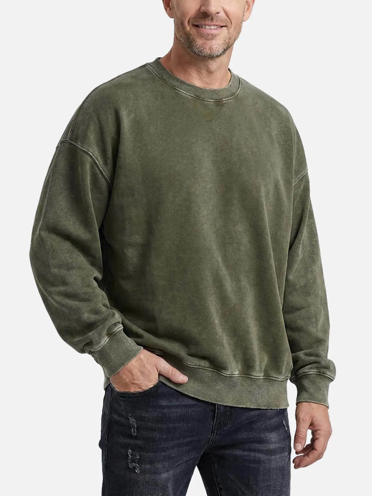 Men's Vintage Washed Cotton Sweatshirt Eleven Oasis
