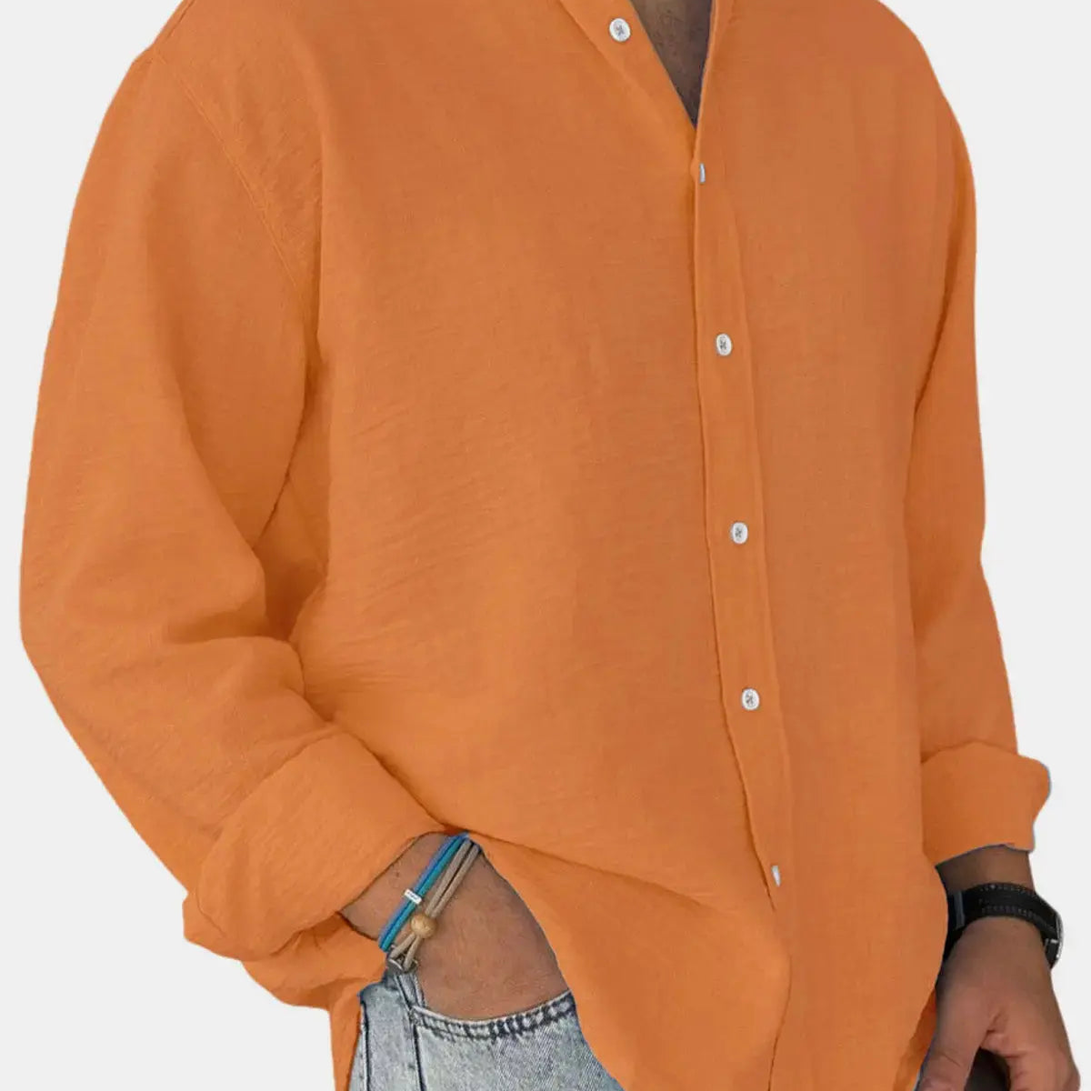 Men's 100% Cotton Button Down Long Sleeve Shirt ElevenOasis