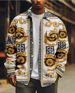 Men's Baroque Chain Pattern Long Sleeve Shirt Eleven Oasis