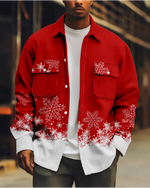 Men's Christmas Snowflakes Long Sleeve Shirt Eleven Oasis