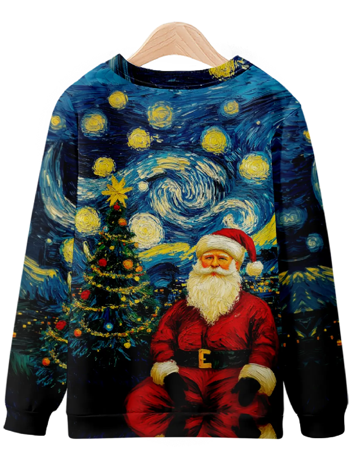 Van Gogh-Inspired Portrait of Santa Sweatshirt Eleven Oasis