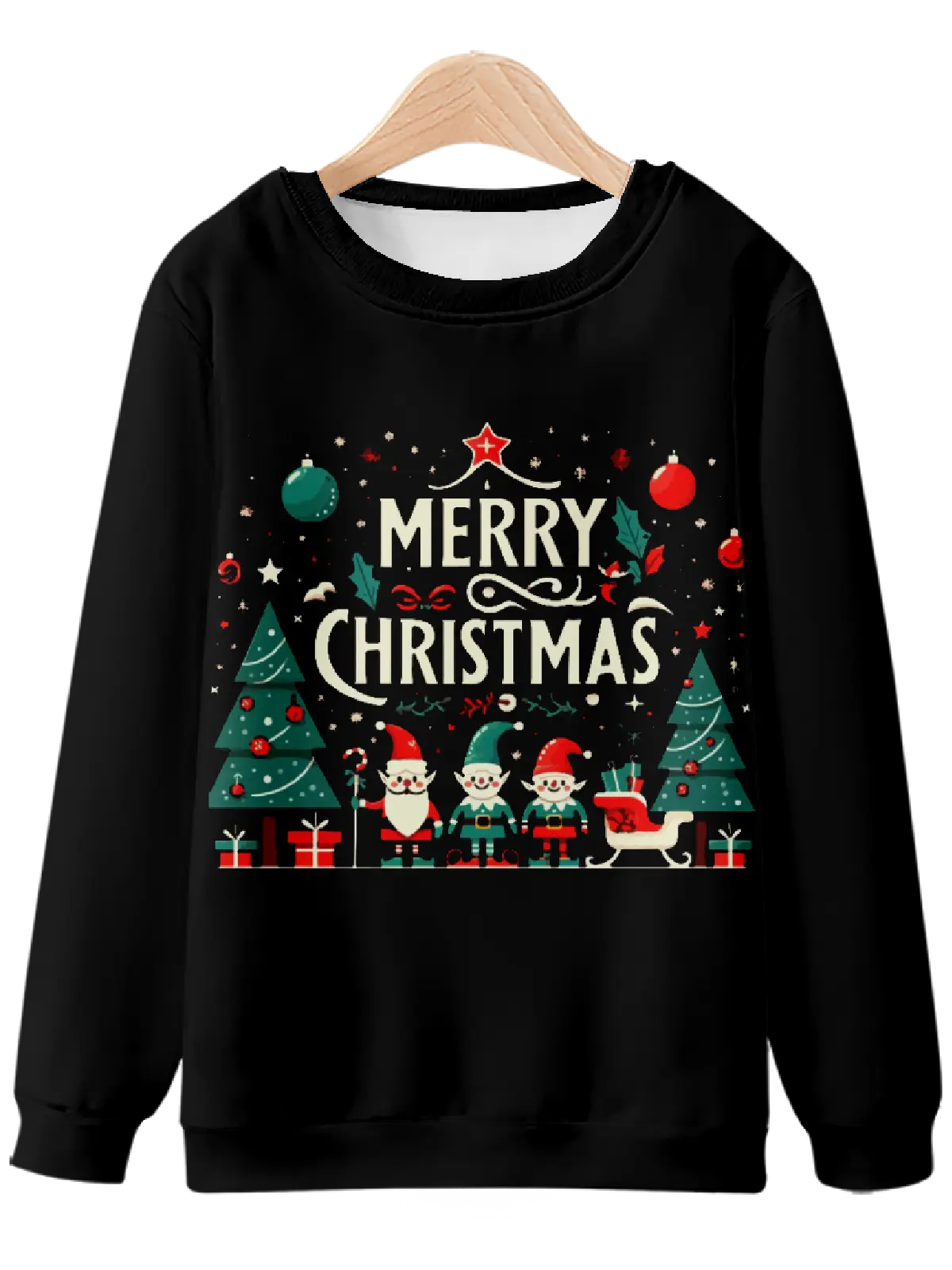 Festive Pixel Art Merry Christmas Sweatshirt Eleven Oasis