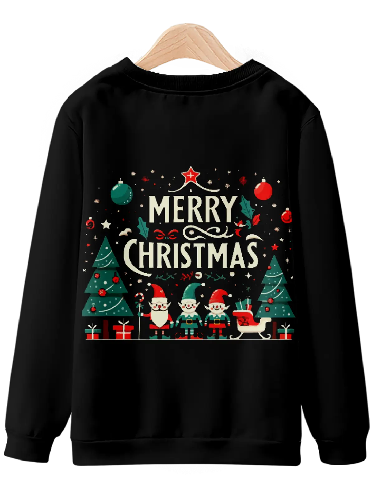 Festive Pixel Art Merry Christmas Sweatshirt Eleven Oasis