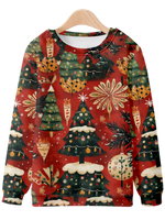 Christmas Card-Inspired Festive Christmas Trees Sweatshirt Eleven Oasis