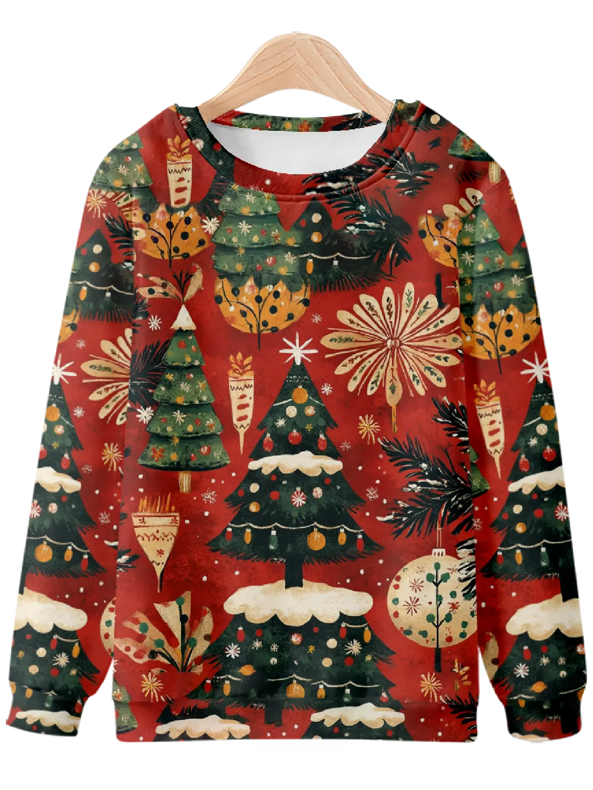 Christmas Card-Inspired Festive Christmas Trees Sweatshirt Eleven Oasis