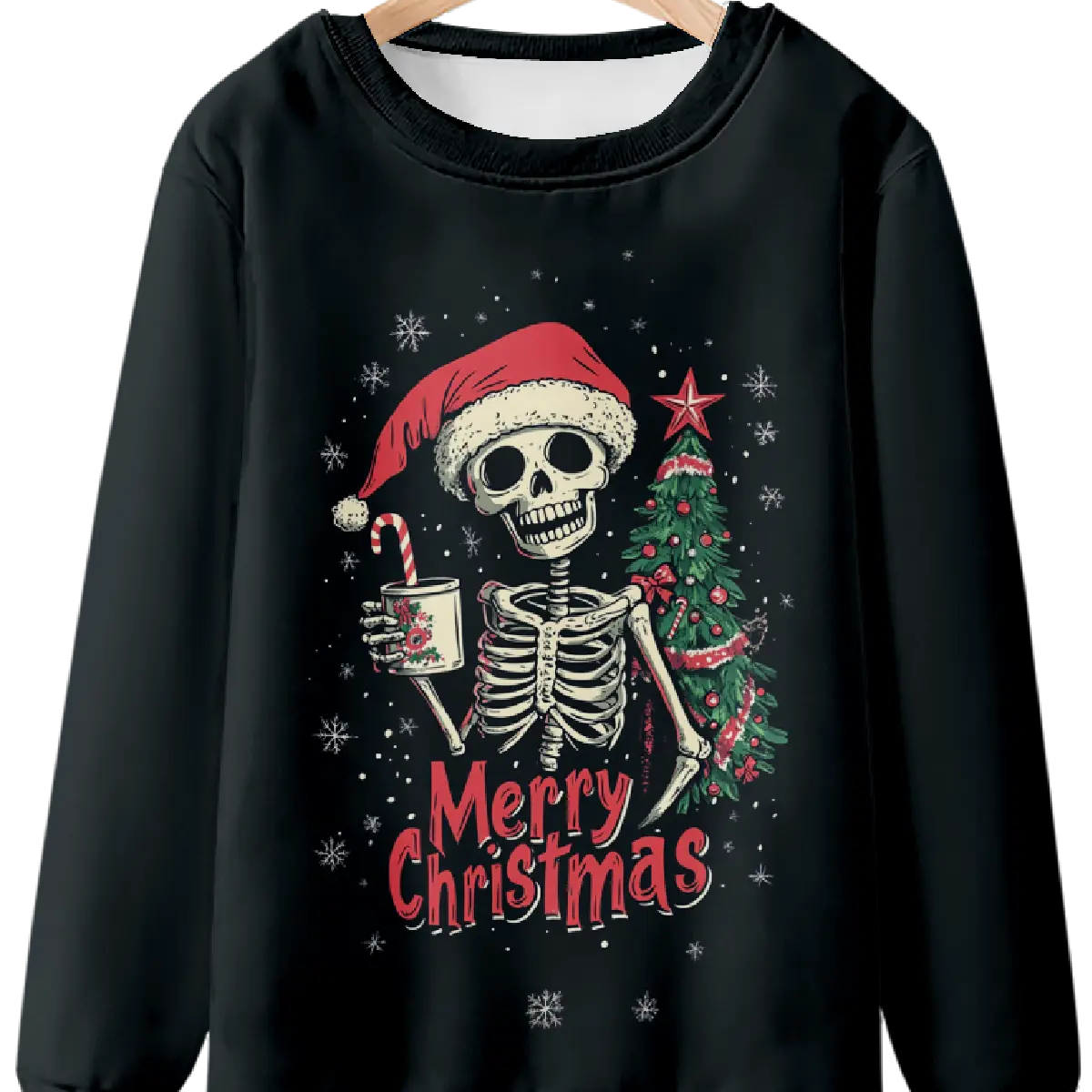 Skeleton Wishes You a Merry Christmas Sweatshirt Eleven Oasis