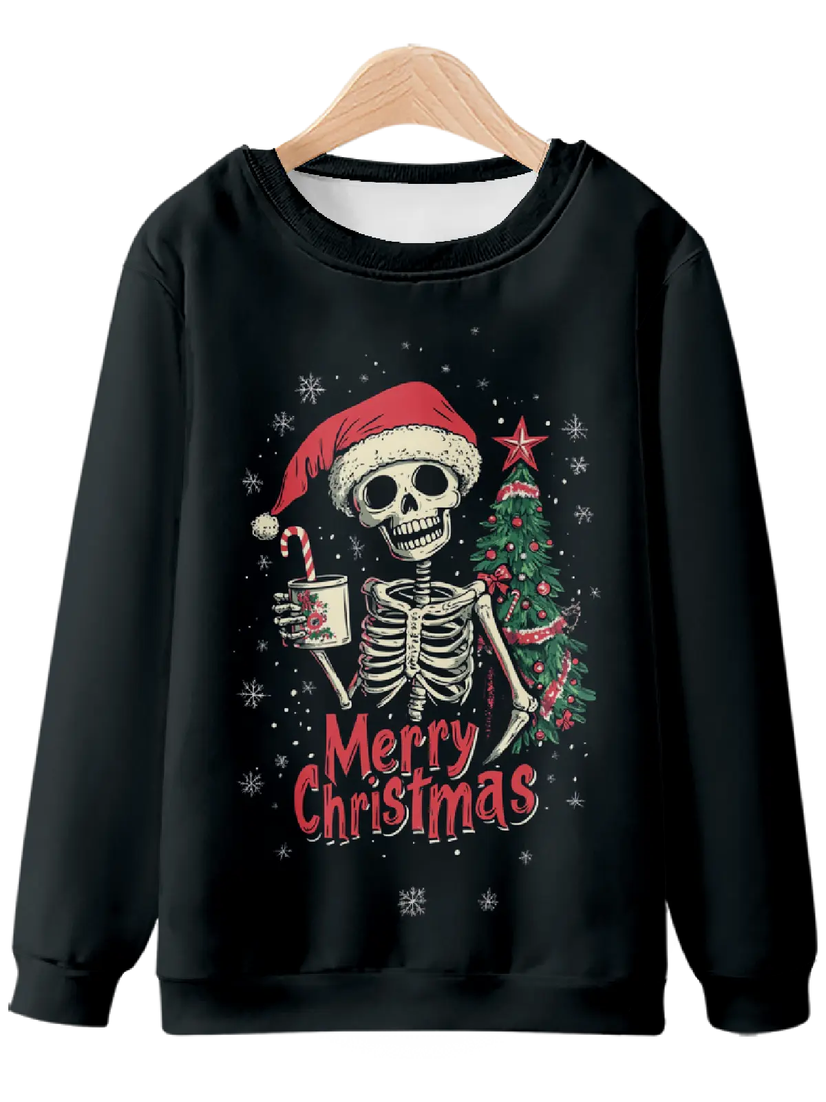 Skeleton Wishes You a Merry Christmas Sweatshirt Eleven Oasis