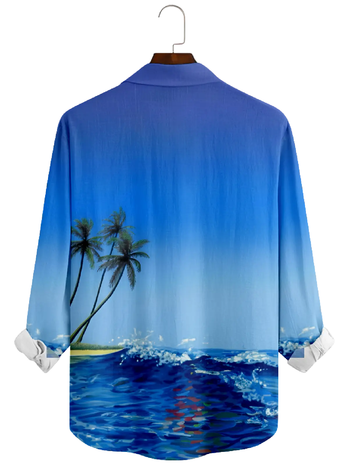 Men's Christmas Santa Surfing Long Sleeve Shirt Eleven Oasis
