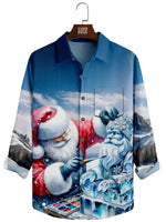 Men's Santa Ice Sculpture Long Sleeve Shirt Eleven Oasis