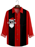 Men's Christmas Papa Clause Long Sleeve Shirt Eleven Oasis