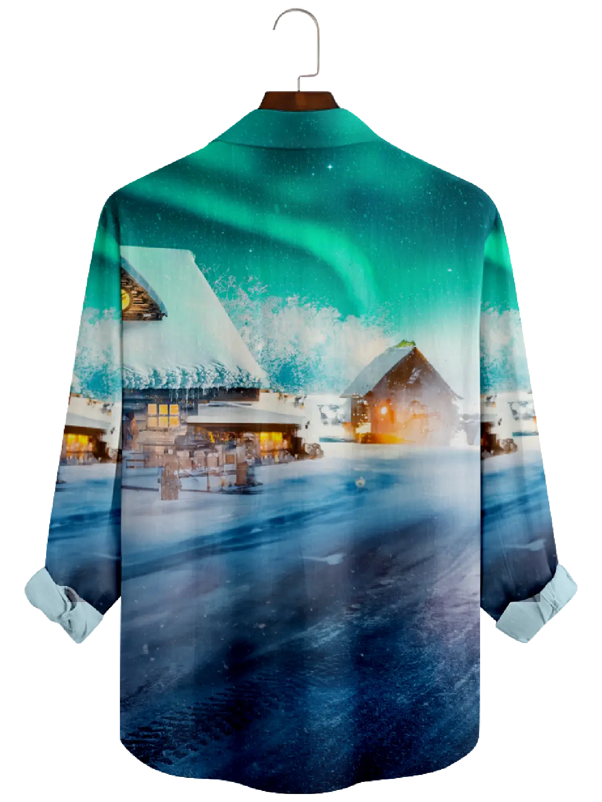 Men's Christmas Santa Driving Red Car Long Sleeve Shirt Eleven Oasis