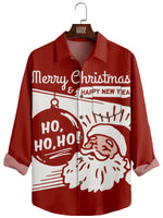 Men's Santa HoHoHo Red Long Sleeve Shirt Eleven Oasis