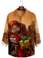 Men's Christmas Santa On Mars Long Sleeve Shirt Eleven Oasis