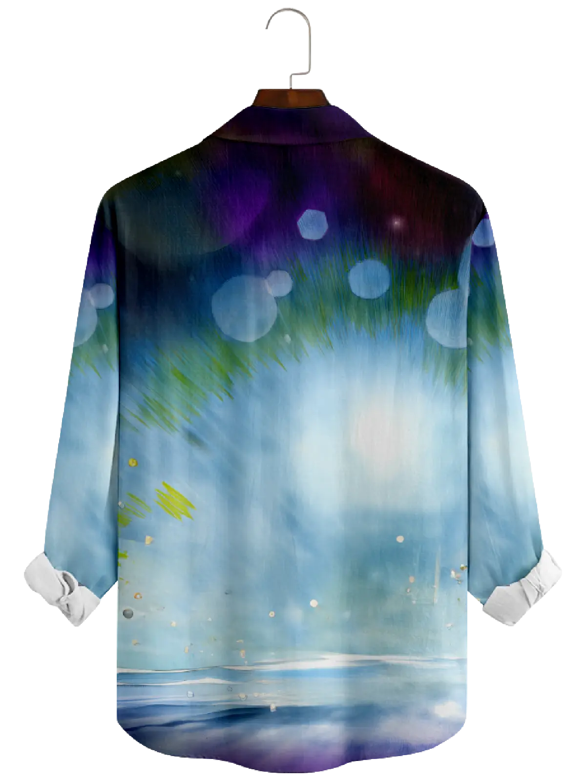 Men's Christmas Santa Chasing Penguin Long Sleeve Shirt Eleven Oasis