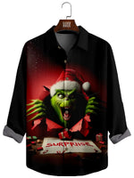 Men's Christmas Santa Surprise Long Sleeve Shirt Eleven Oasis