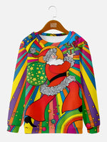 Men's Colorful Santa Claus Crew Sweatshirt Eleven Oasis