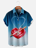 Men's Smoke Heart Valentine's Day Short Sleeve Shirt Eleven Oasis