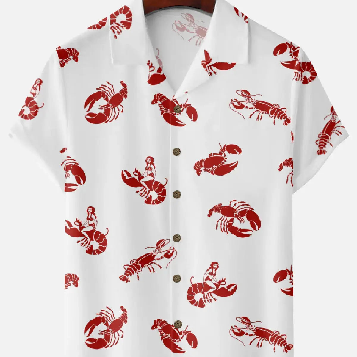 Men's Lobster Pin-Up Short Sleeve Shirt ElevenOasis