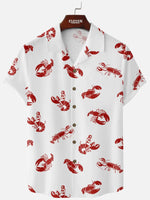 Men's Lobster Pin-Up Short Sleeve Shirt ElevenOasis