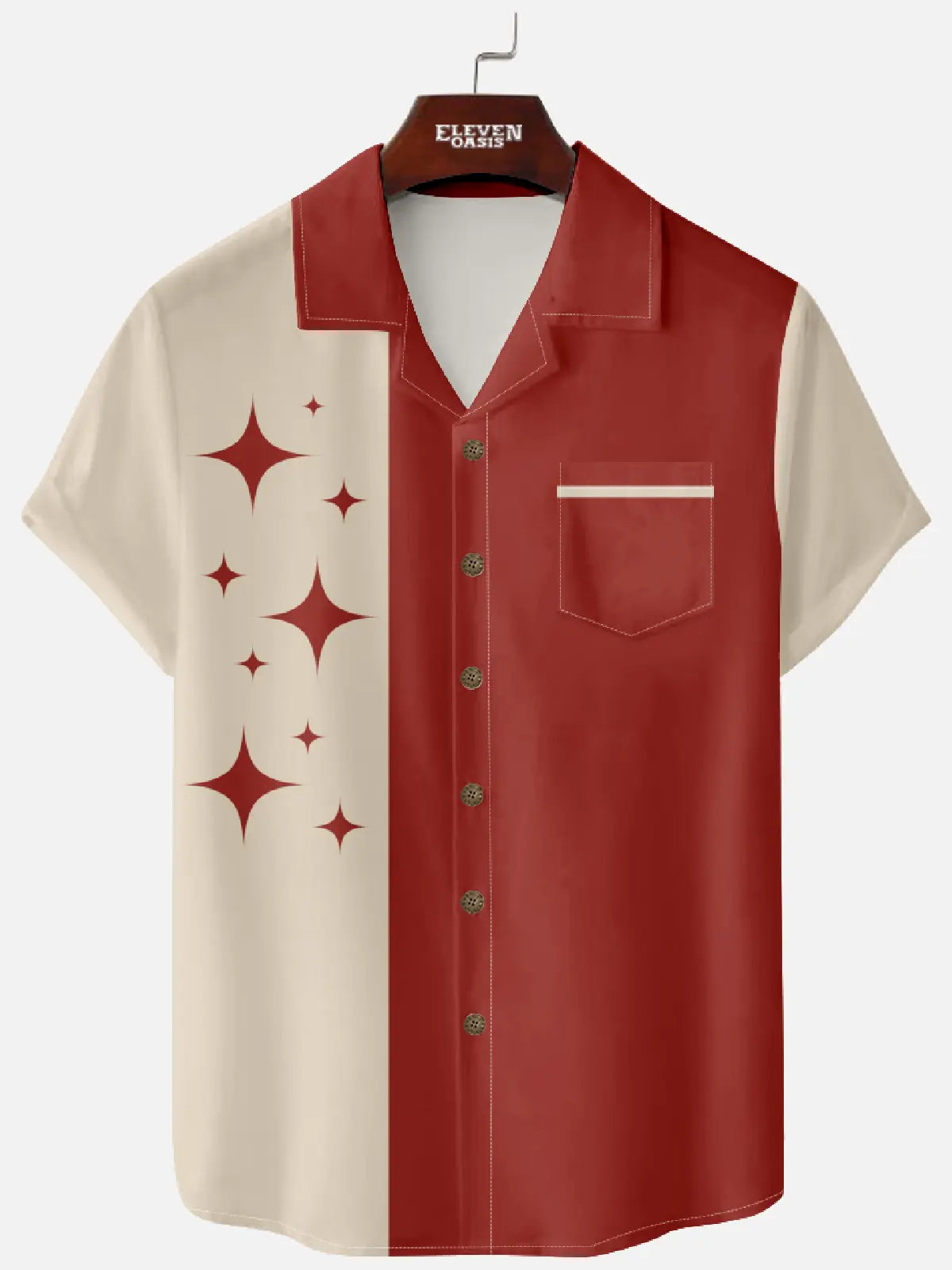 Eleven Oasis Retro Camp Collar Shirt - Star-accented design, multiple colors