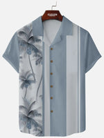Tropical palm tree print, vintage-inspired design, perfect for casual and vacation wear