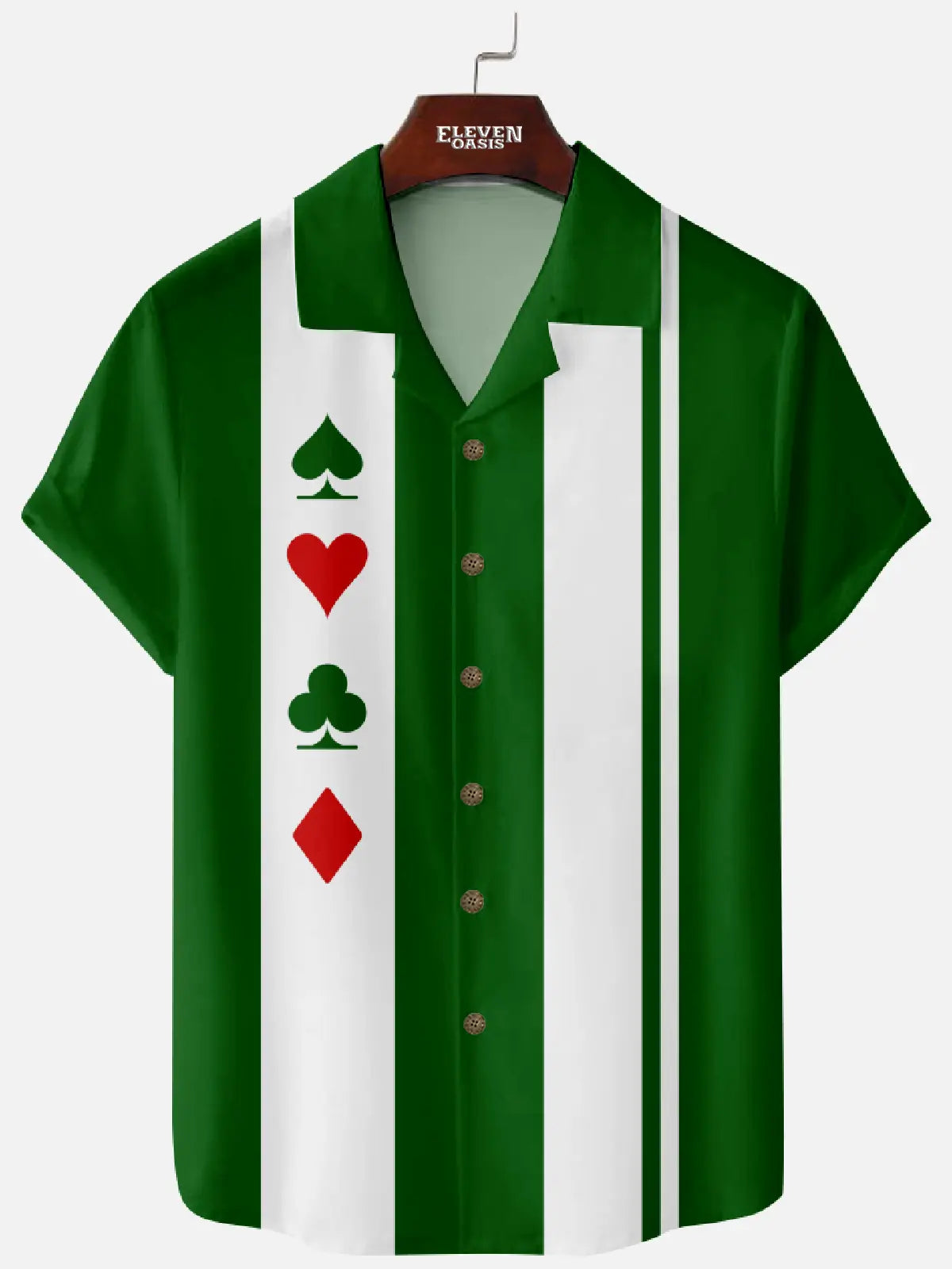 Men's Four Suits Vegas Stripe Short Sleeve Shirt Eleven Oasis