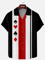 Men's Four Suits Vegas Stripe Short Sleeve Shirt Eleven Oasis