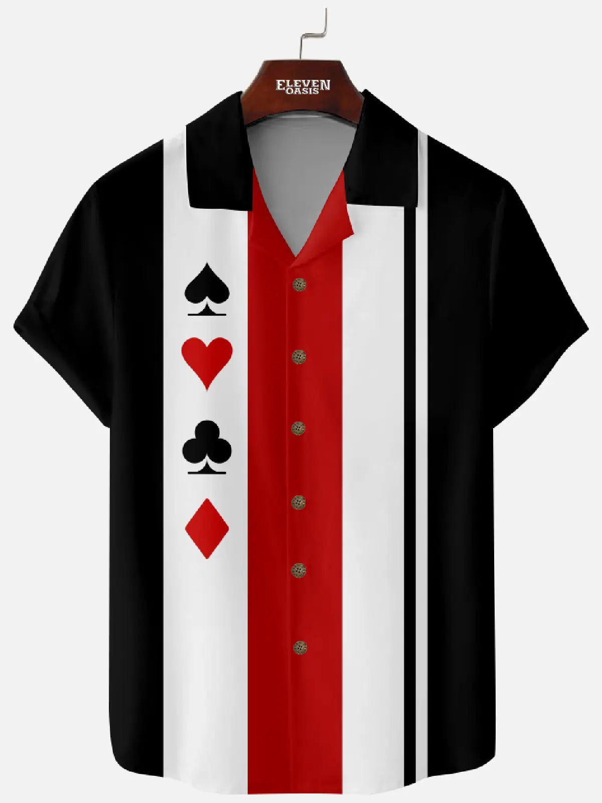 Men's Four Suits Vegas Stripe Short Sleeve Shirt Eleven Oasis