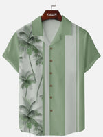 Eleven Oasis Retro Camp Collar Shirt - Palm tree print, multiple colors, 50s resort style