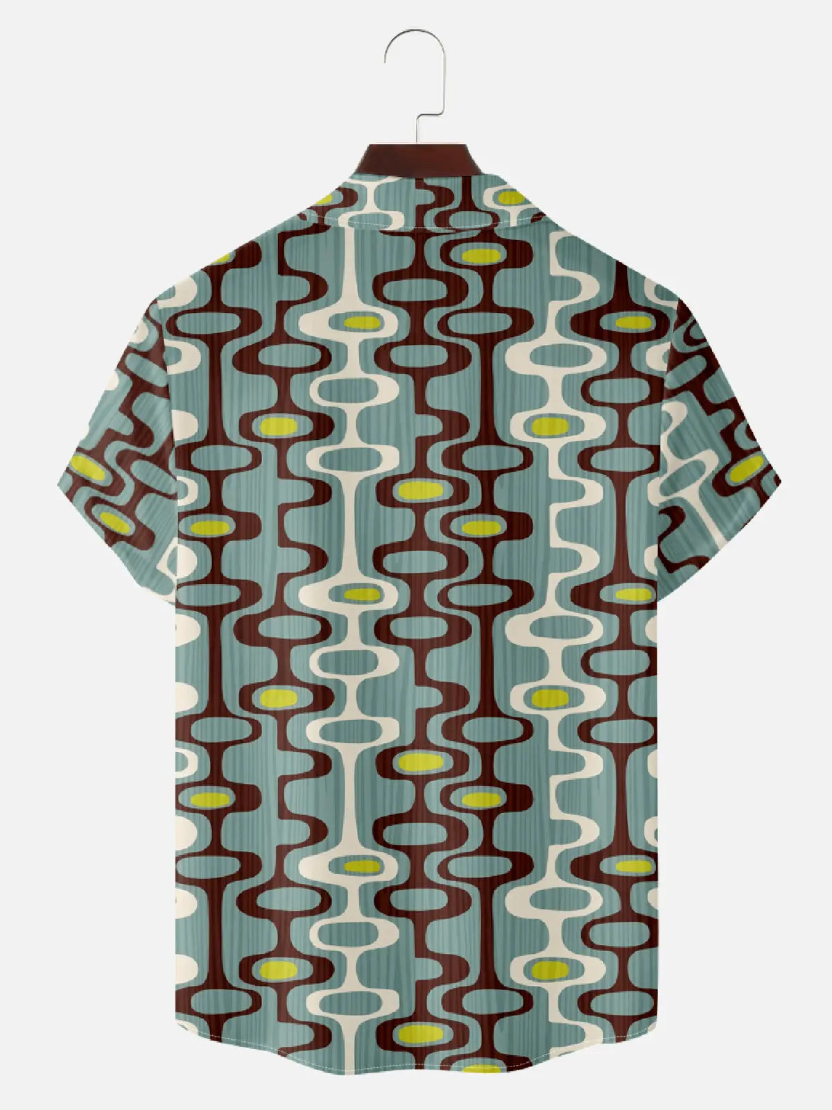 Men's Retro Mod Abstract Pattern Short Sleeve Shirt Eleven Oasis