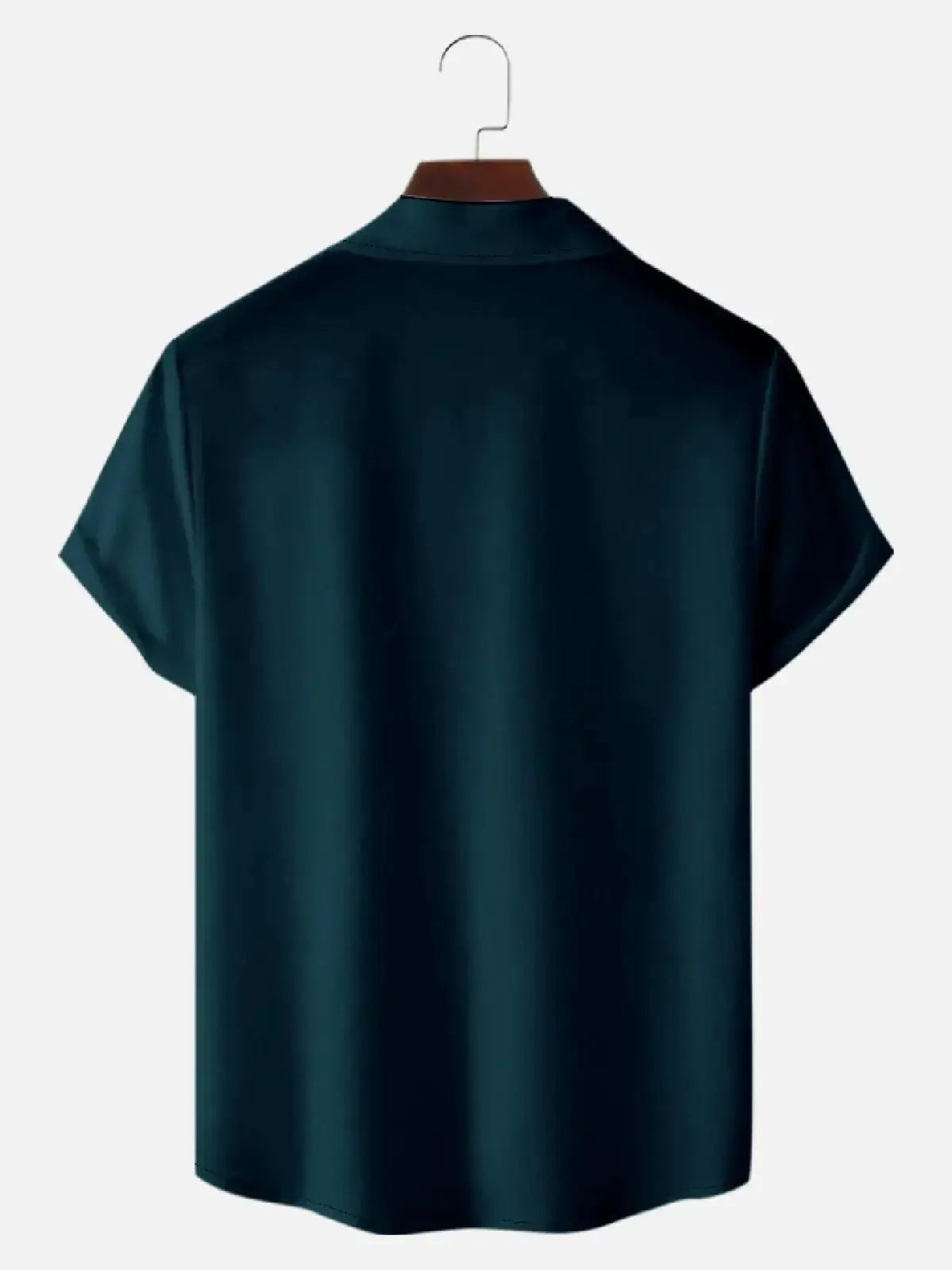 Tall Men's Classic Color-block Panel Stripe Camp Collar Short Sleeve Shirt Eleven Oasis