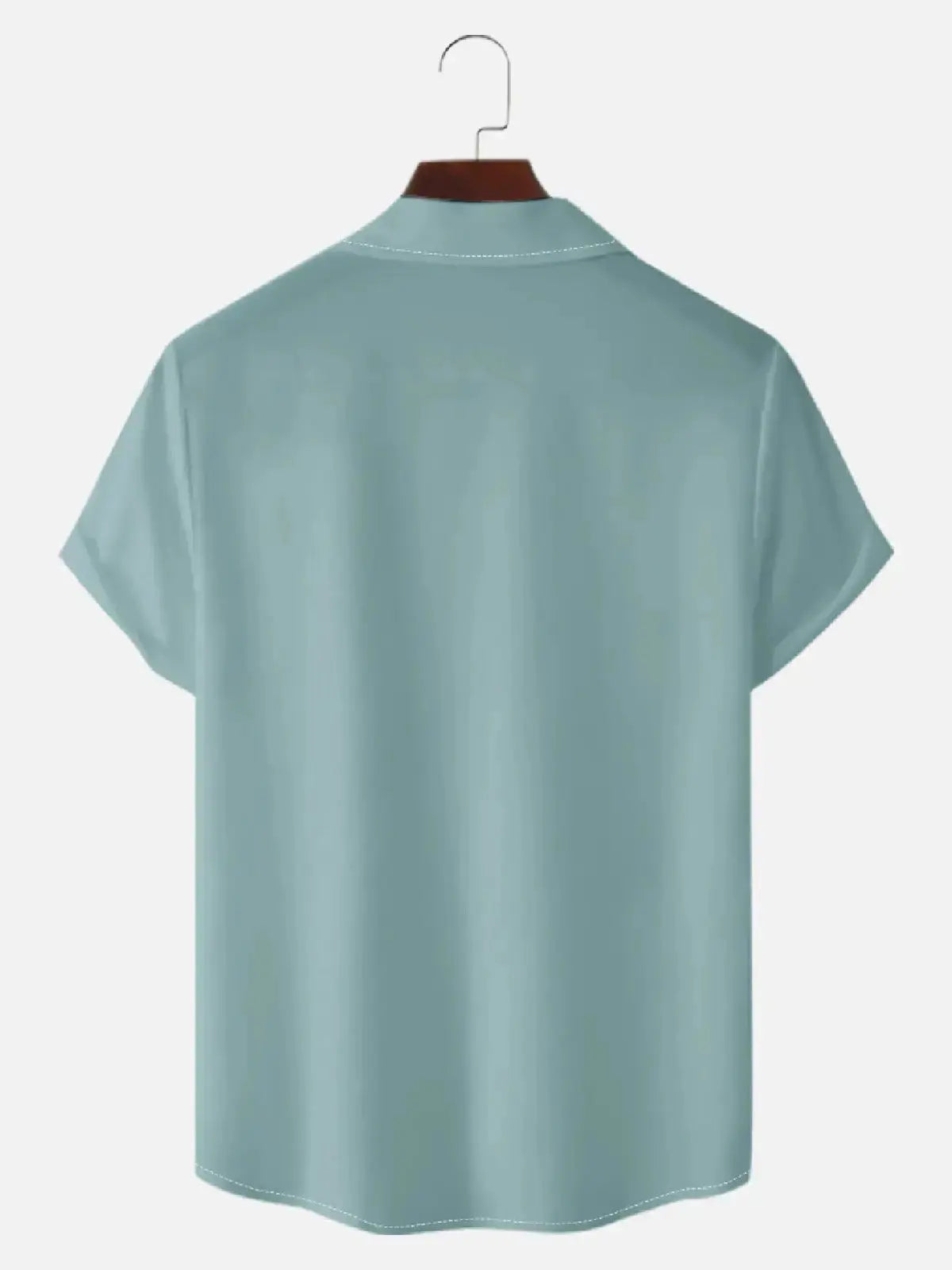 Tall Men's Classic Color-block Panel Stripe Camp Collar Short Sleeve Shirt Eleven Oasis
