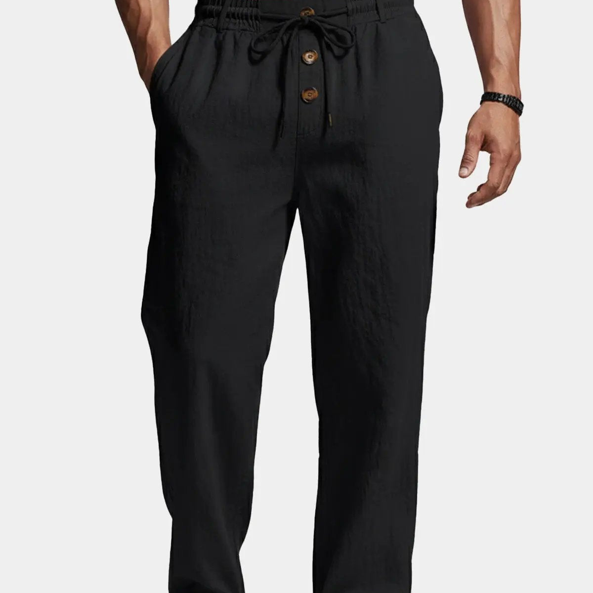 Men's Linen Blend Wide Leg Lounge Pants ElevenOasis