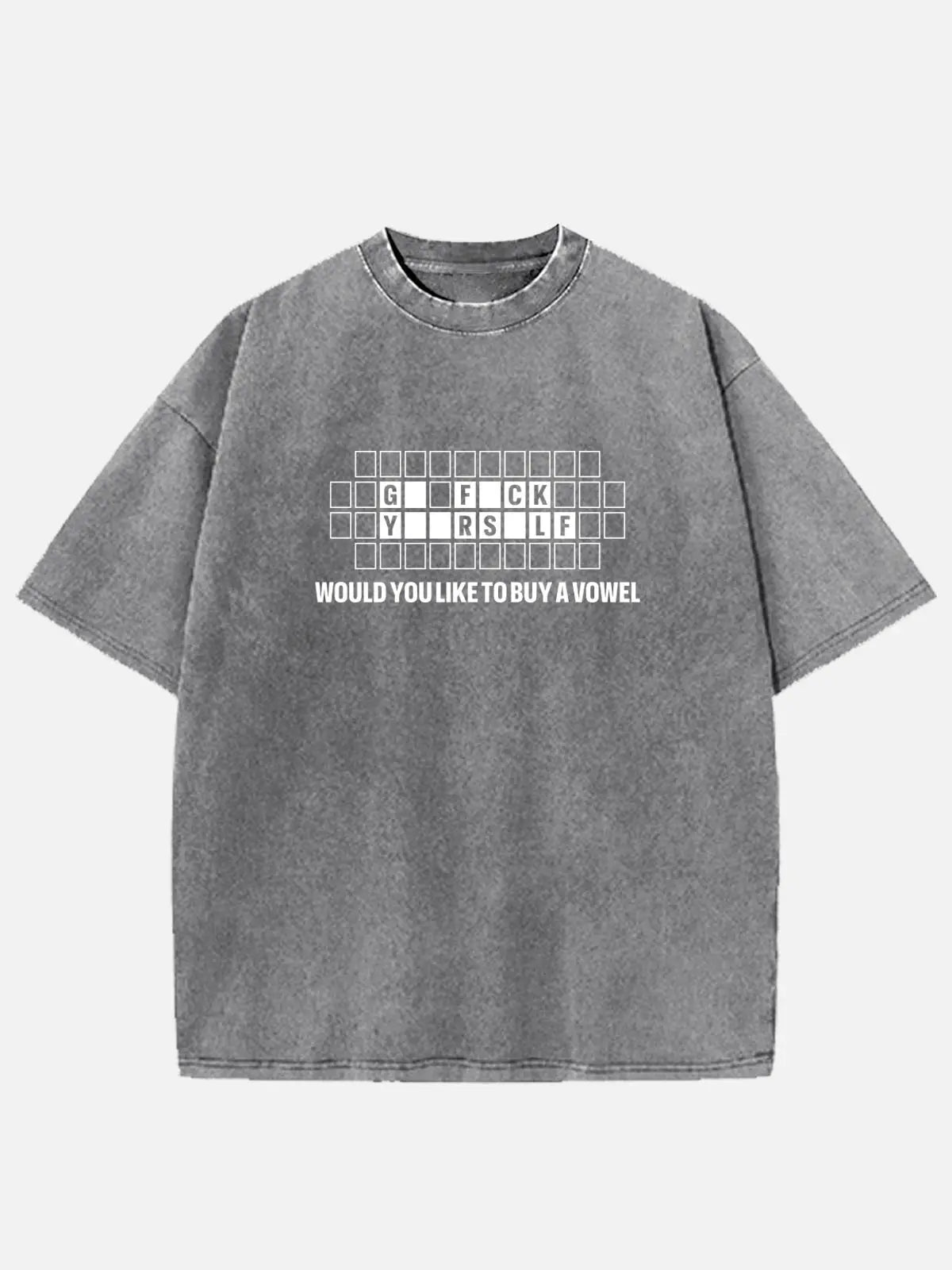 Wheel of Fortune Would You Like to Buy a Vowel Acid Wash Cotton T-Shirt Eleven Oasis