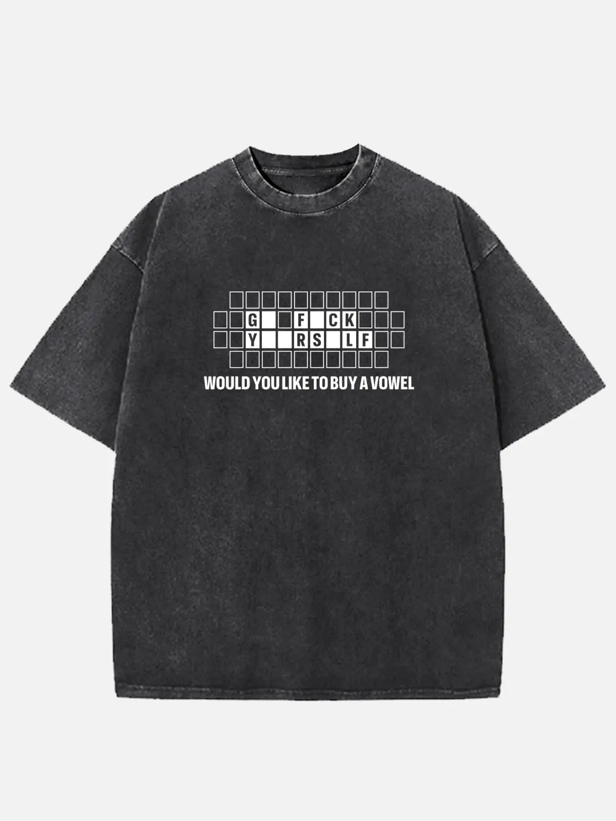 Wheel of Fortune Would You Like to Buy a Vowel Acid Wash Cotton T-Shirt Eleven Oasis
