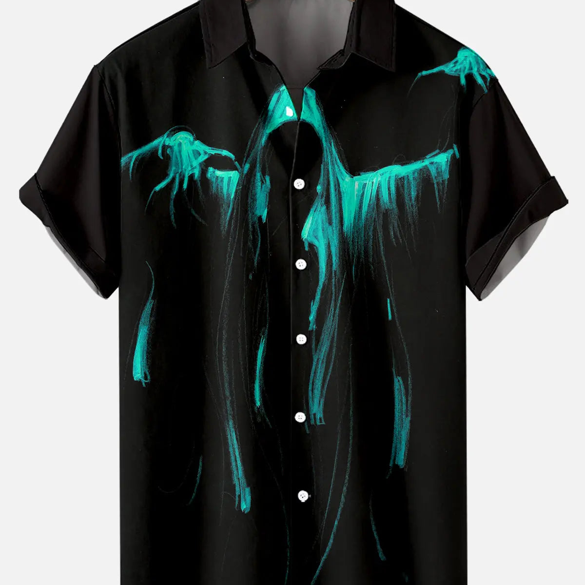 Men's Grim Reaper Halloween Short Sleeve Shirt Summer Everest