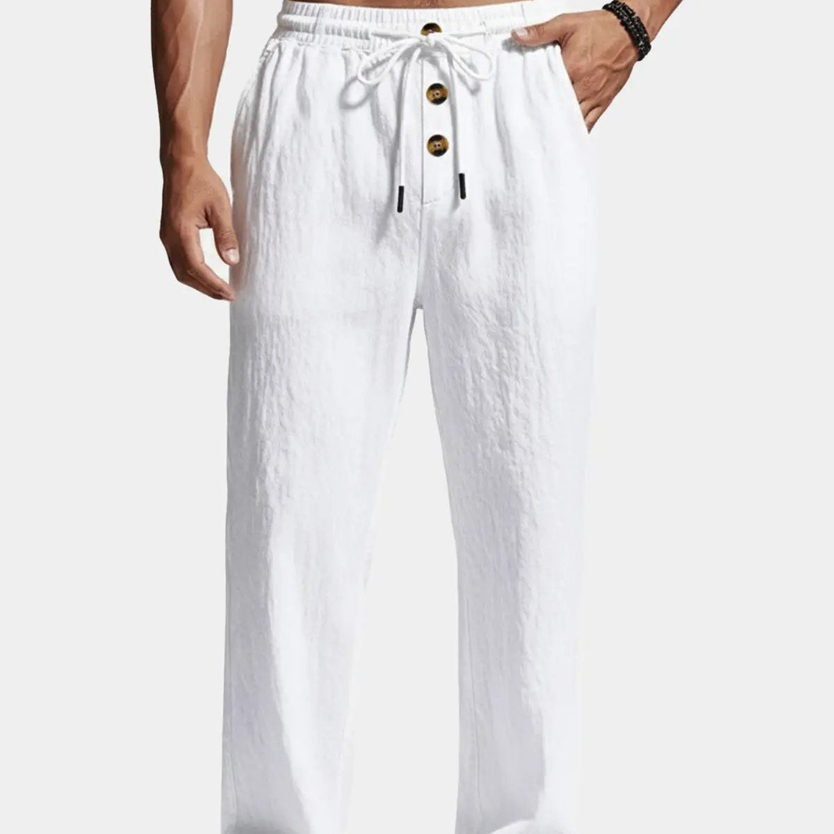 Men's Linen Blend Wide Leg Lounge Pants ElevenOasis