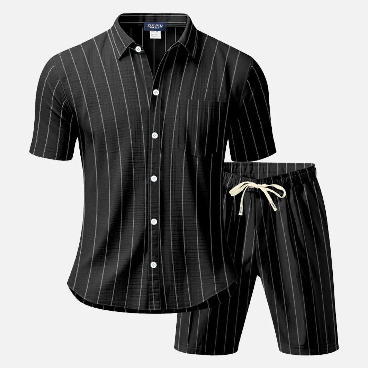 Men's Linen Pinstripe Matching Set Eleven Oasis
