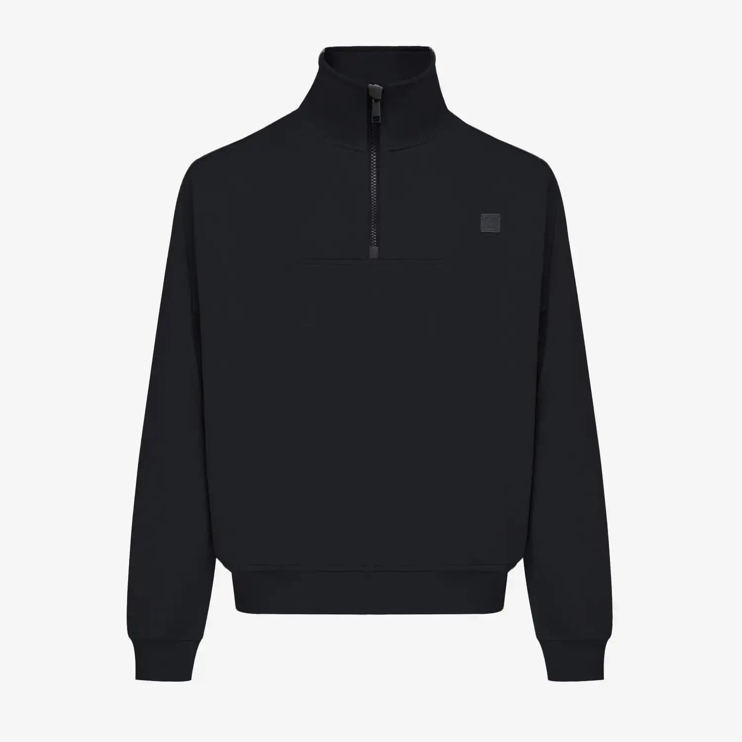 Men's Mixed Fabric Halfzip in Charcoal 01 #charcoal