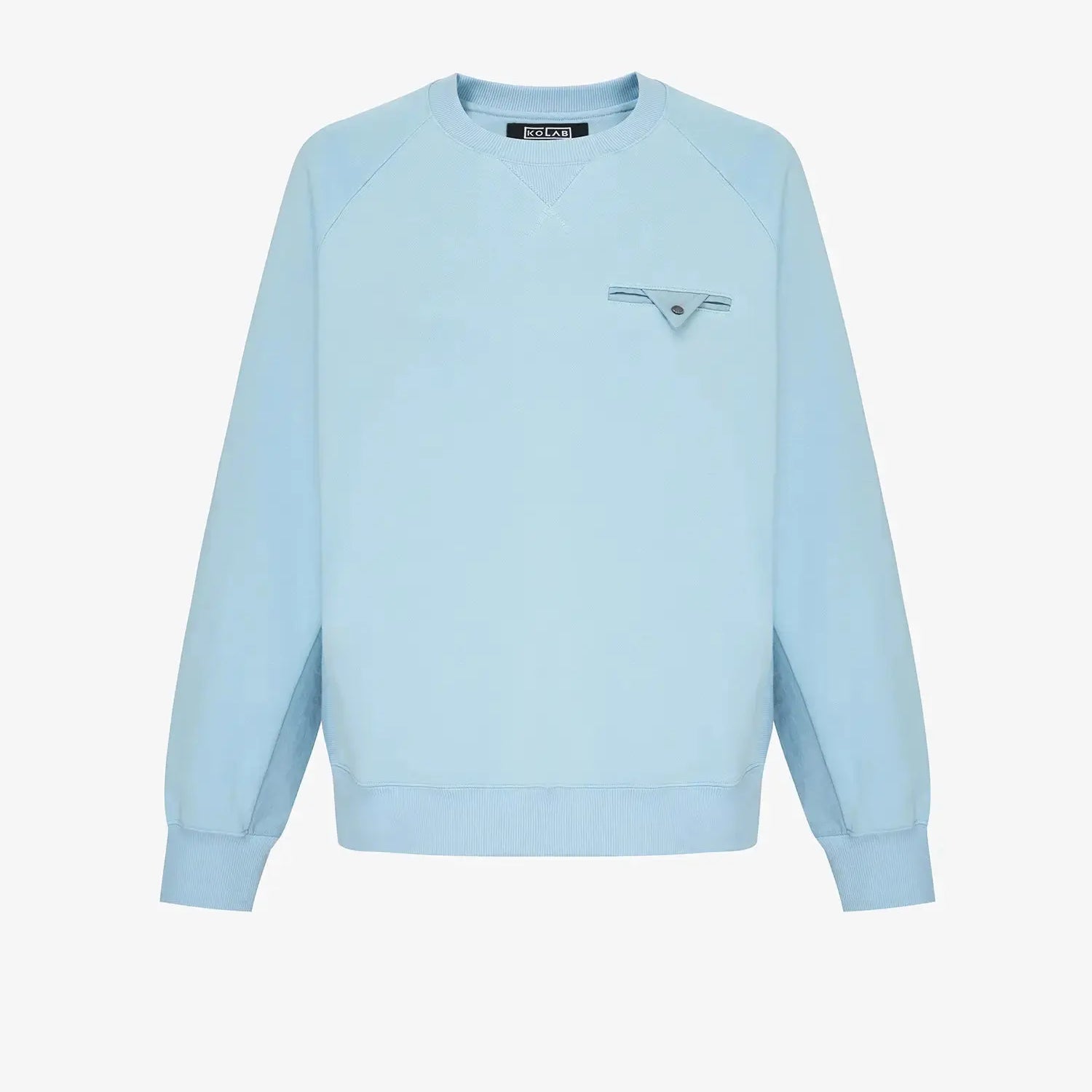 Men's Mixed Fabric Crew Sweatshirt in Light Blue 01 #light-blue