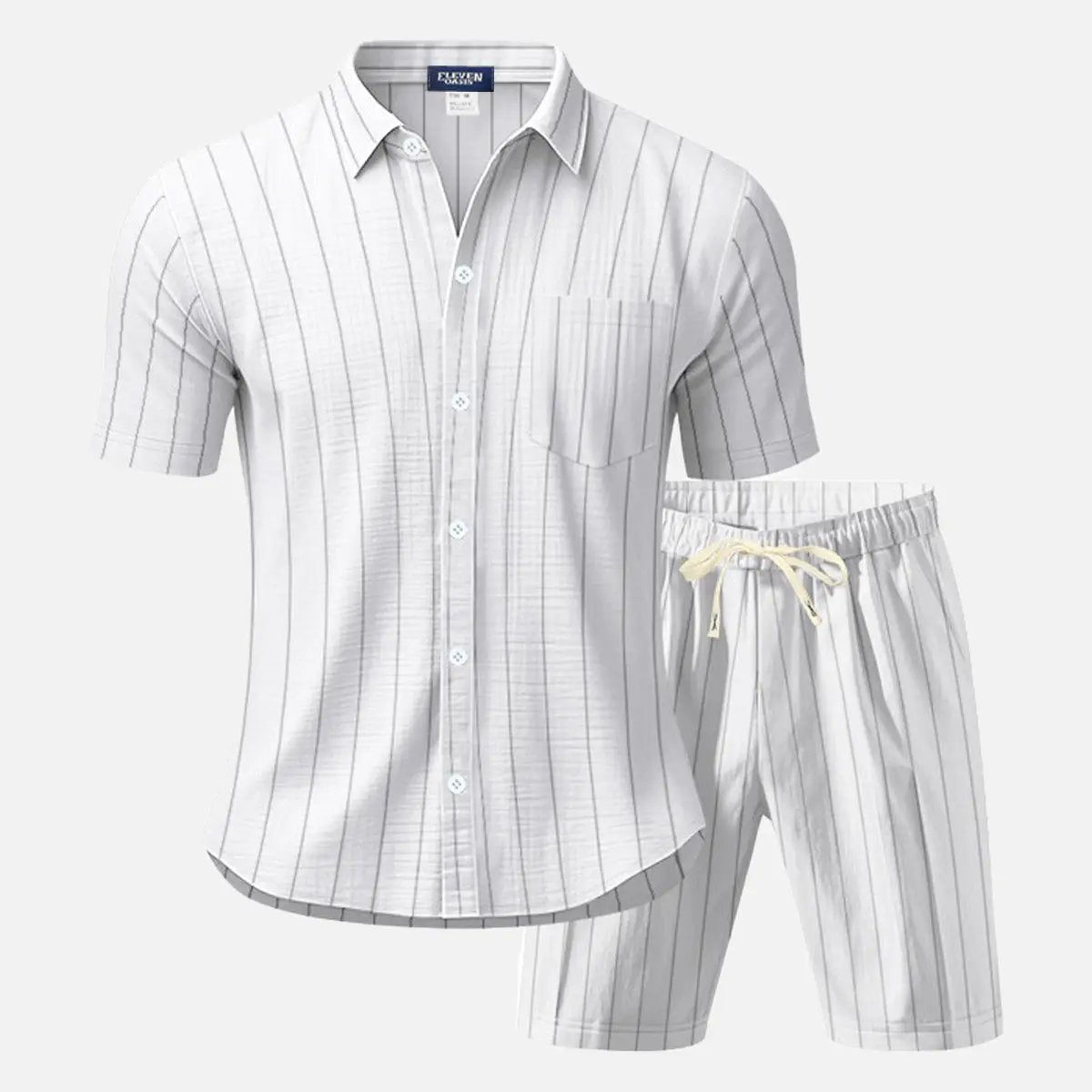 Men's Linen Pinstripe Matching Set Eleven Oasis