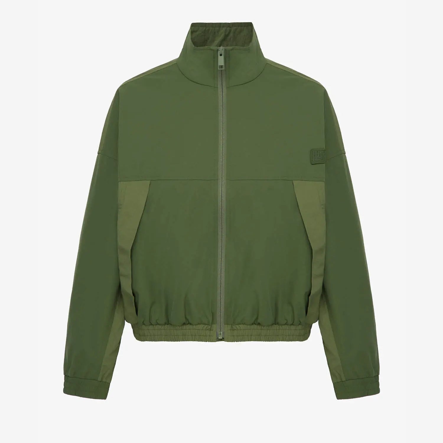 Women's Cropped Track Jacket in Military Green 01 #military-green