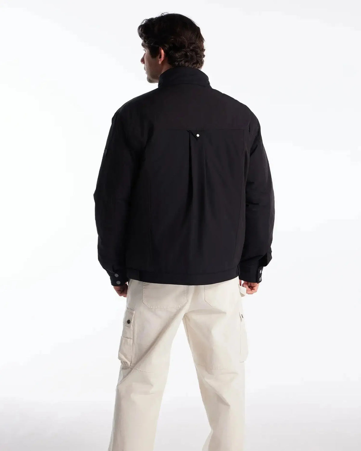 KOLAB Men's Mix Fabric Padded Crew Jacket KOLAB