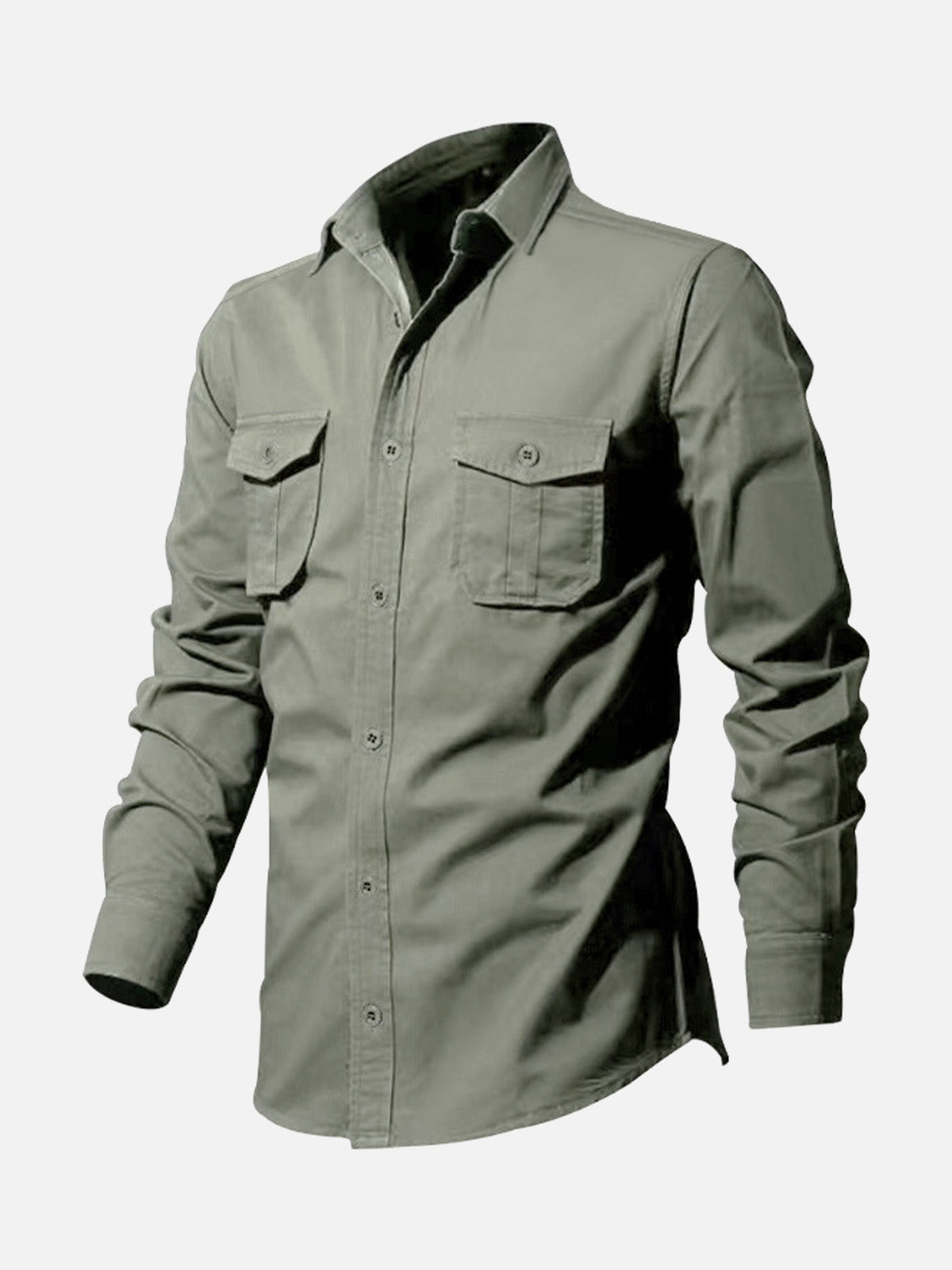 Men's Utility Pocket Long Sleeve Shirt ElevenOasis