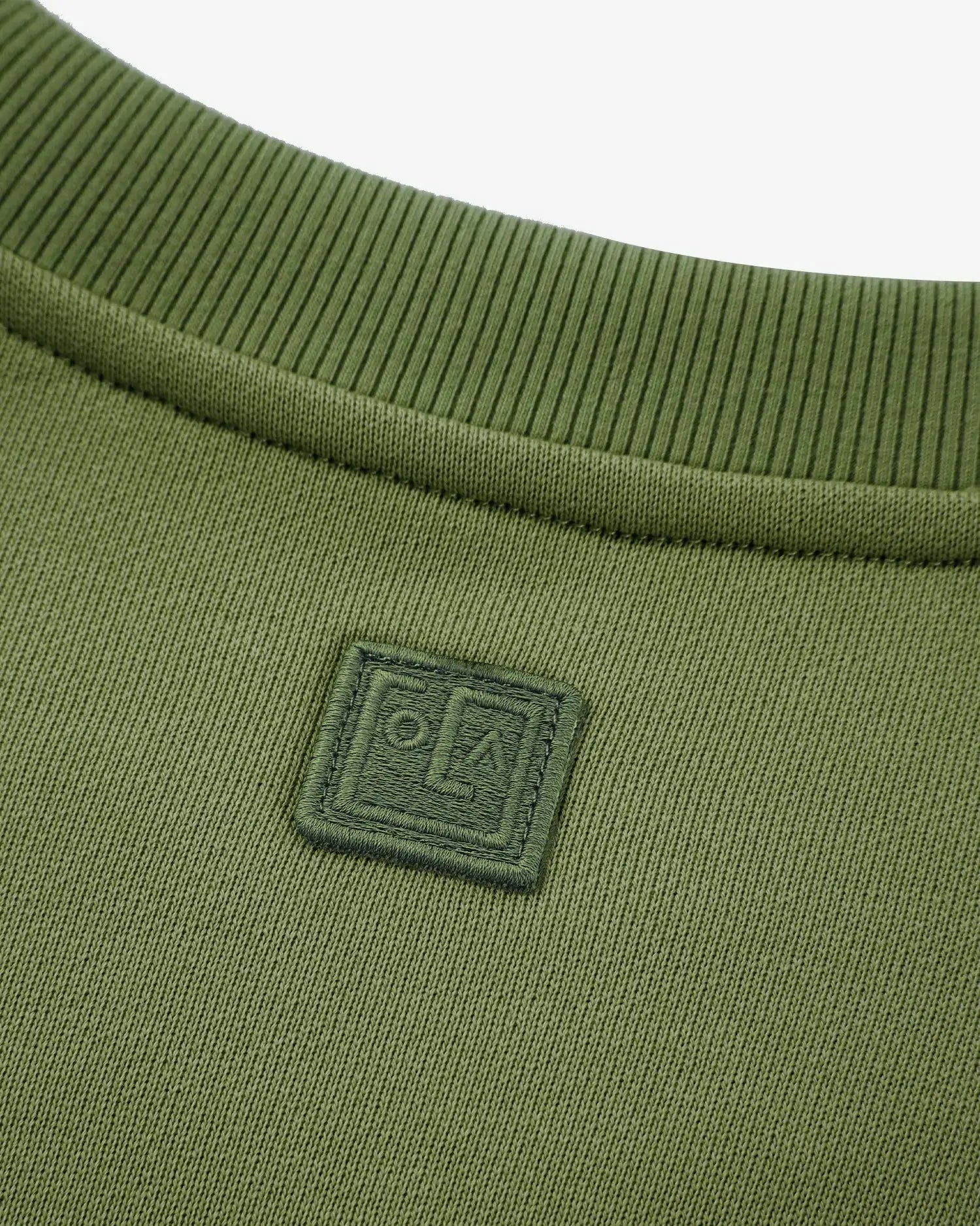 Men's Mixed Fabric Crew Sweatshirt in Military Green 09 #military-green