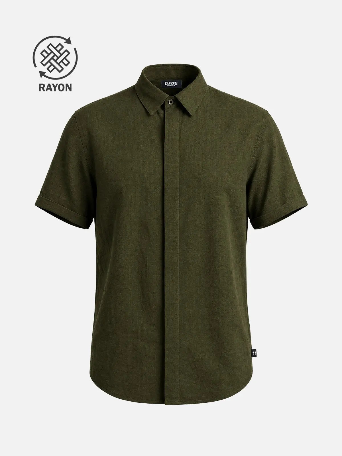 Men's Linen Cotton Blend Short Sleeve Shirt ElevenOasis